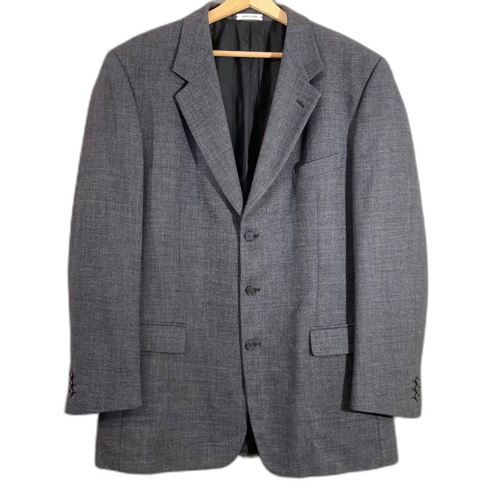 Vintage Yves Saint Laurent YSL Worsted wool Jacket Blazer Men's 46L Gray Italy